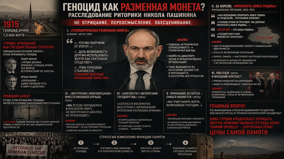 Геноцид армян как «разменная монета»? Расследование риторики власти Армении